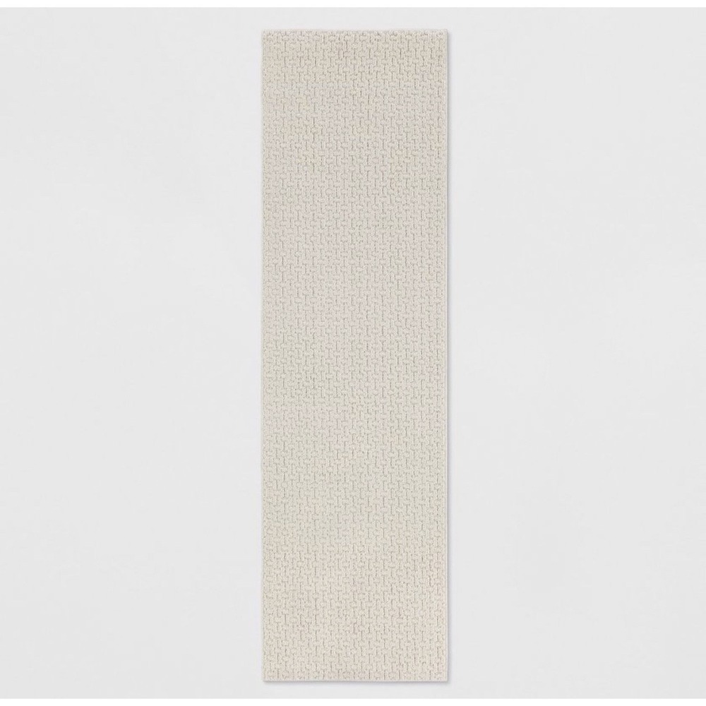 NWOT Threshold 2x7 Washable Solid Machine Tufted Runner Rug- Tan Color Skid Resi
